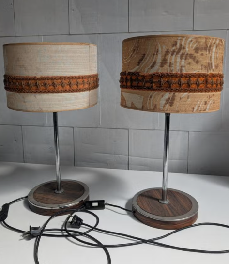 Set van 2 Herda vintage retro tafellampen