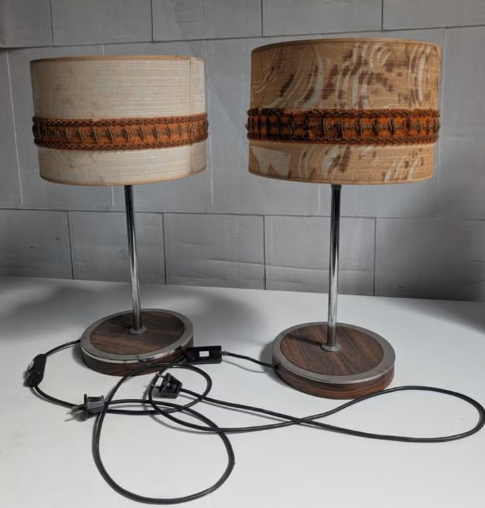 Set van 2 Herda vintage retro tafellampen