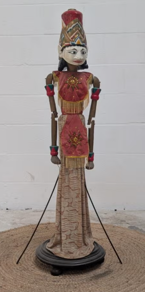 Grote Antieke Indonesische Wayang Golek Pop - 120cm