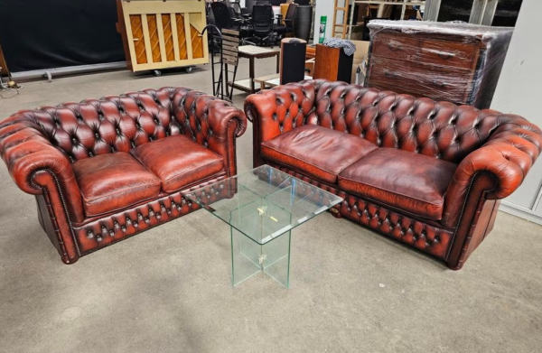 Set van 2 en 3-zits Chesterfield banken