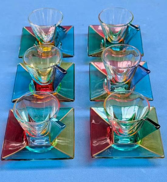 Zecchin Venetië Murano glazen espresso kopjes