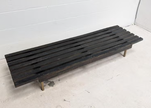Mid century slat bench Dutch design