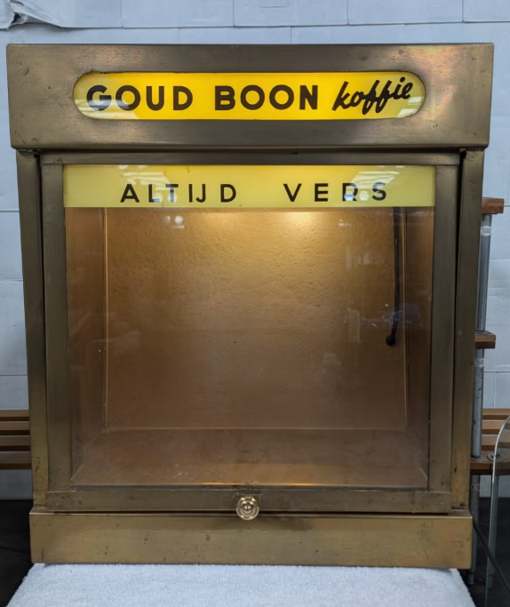 Vintage Goud Boon Koffie Vitrinekast - Altijd Vers