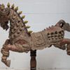 antiek houten indische tempel paard