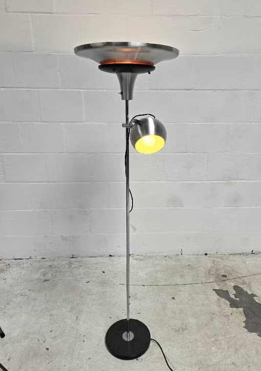 Mid Century Lakro Amstelveen Space Age UFO Floor lamp with Eyeball Shade