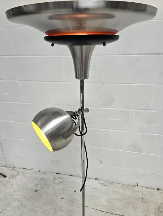 Mid Century Lakro Amstelveen Space Age UFO Floor lamp with Eyeball Shade