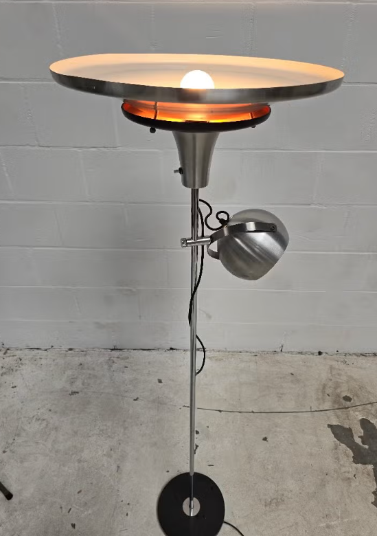 Mid Century Lakro Amstelveen Space Age UFO Floor lamp with Eyeball Shade
