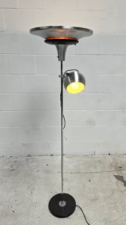 Mid Century Lakro Amstelveen Space Age UFO Floor lamp with Eyeball Shade